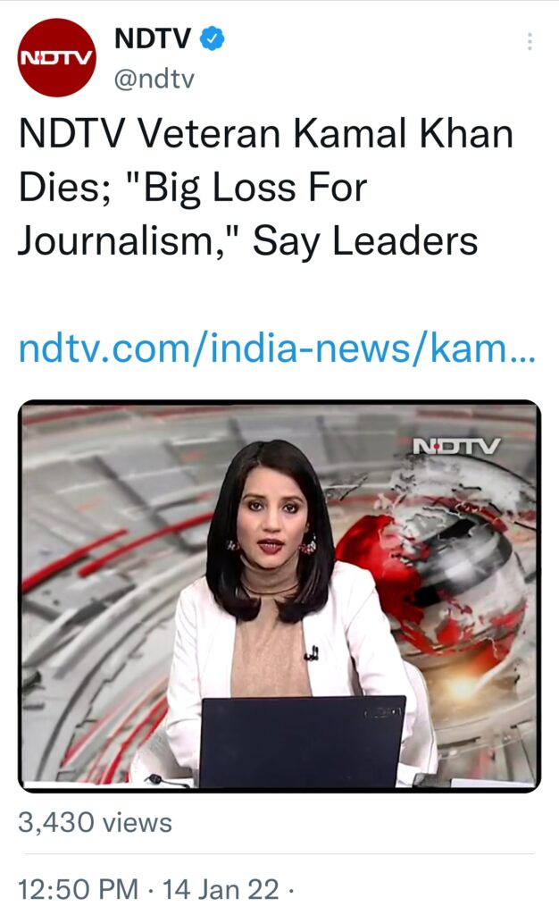 Image of tweet from NDTV