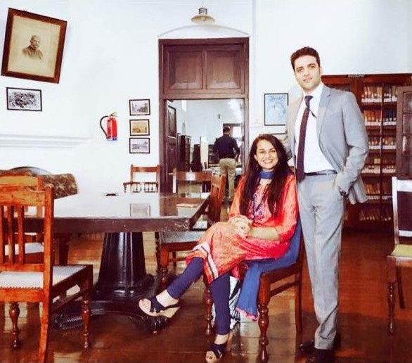 Tina Dabi with her husband Athar Aamir Khan